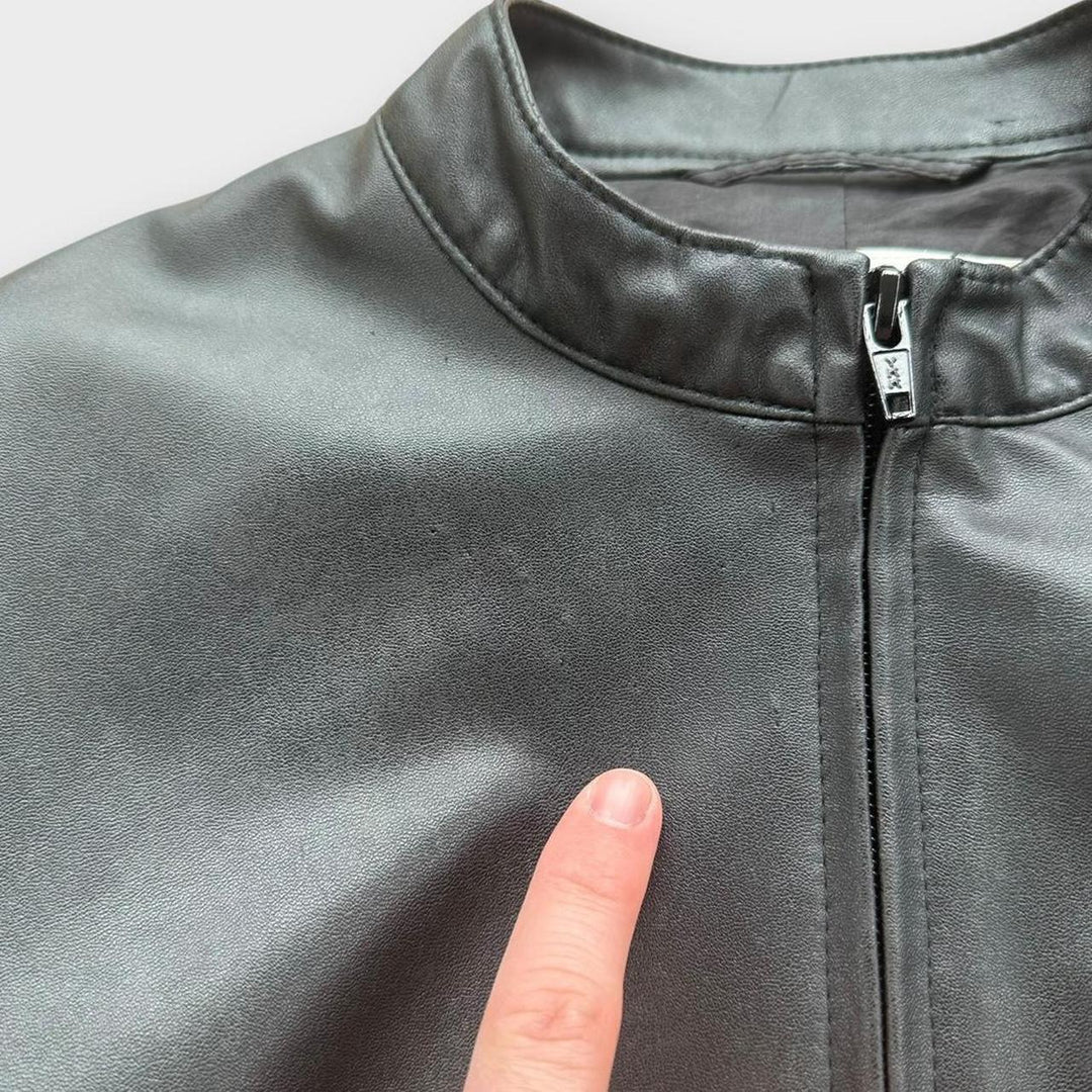 Vintage Y2K læderjakke til kvinder - UK12