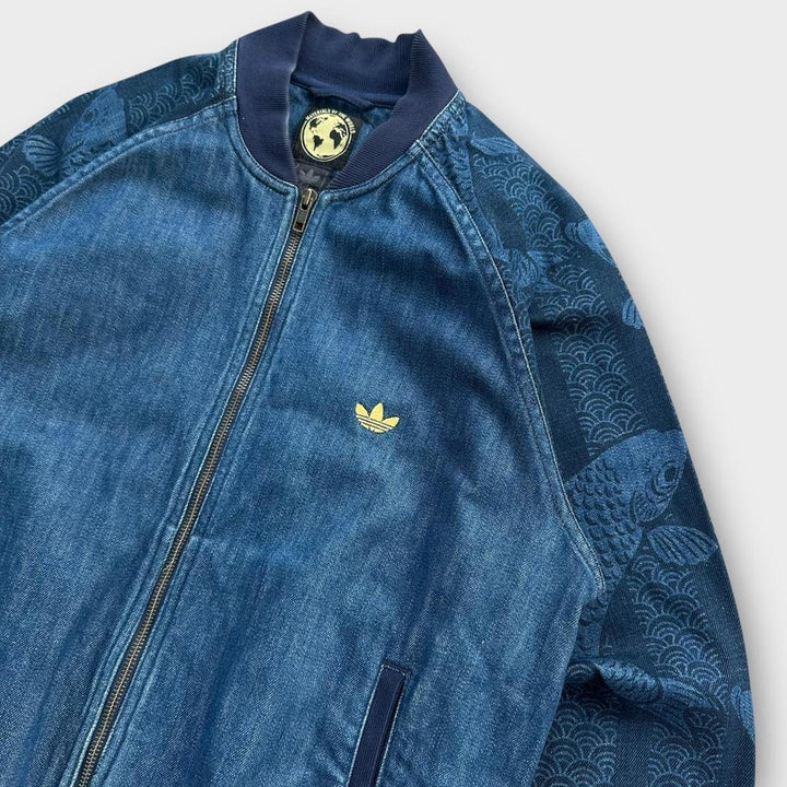 Vintage Adidas denim bomberjakke - medium