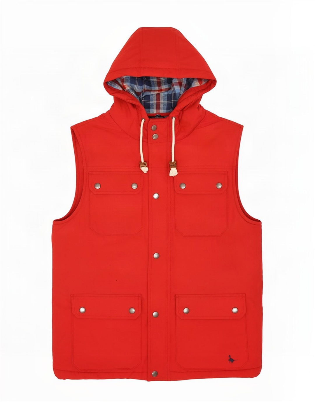 Jack Wills Herre Hooded Utility Gilet UK 36 Small Red