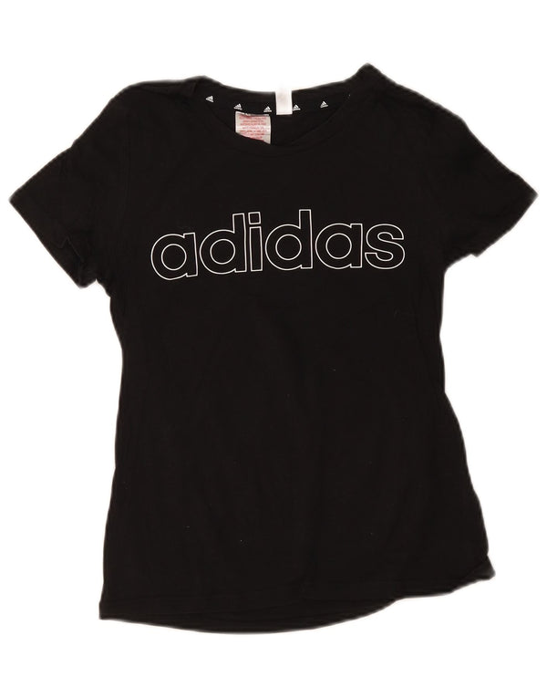 Adidas piger grafisk t-shirt top 11-12 år sort bomuld