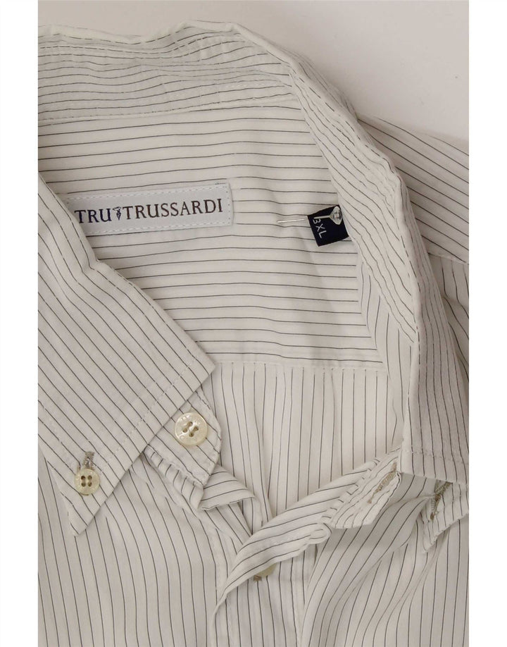 Trussardi herreskjorte 3XL hvid nålestribe