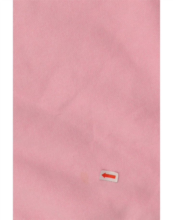 CHAMPION Womens Oversized Crop Sweatshirt Jumper UK 10 Small Pink Cotton
