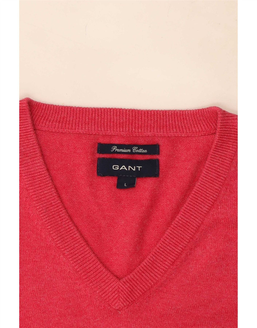 Gant Herre V-hals sweater Stor Pink Bomuld