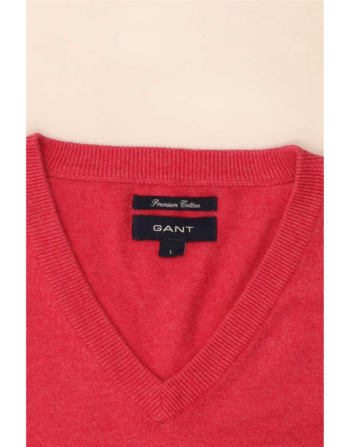 Gant Herre V-hals sweater Stor Pink Bomuld