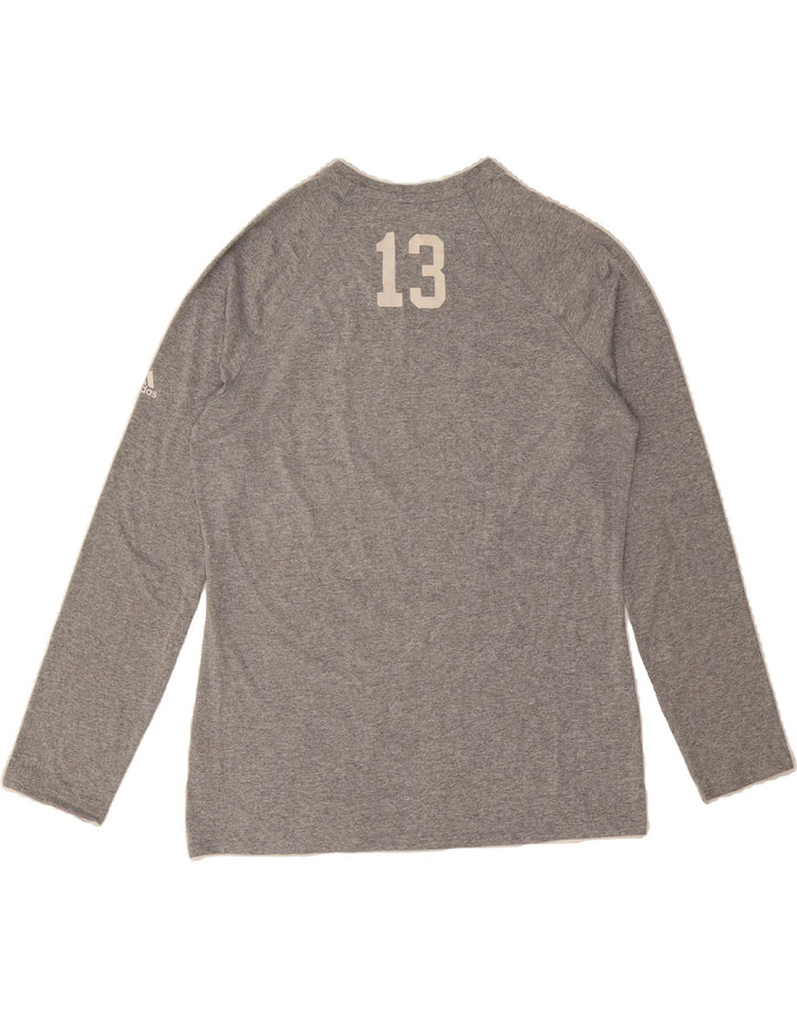 ADIDAS Womens Climalite Graphic Top Long Sleeve UK 16 Large Grey Polyester Vintage Adidas and Second-Hand Adidas from Messina Hembry 