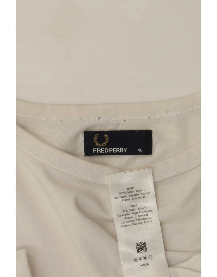 Fred Perry Herre T-Shirt Top XL Hvid Bomuld