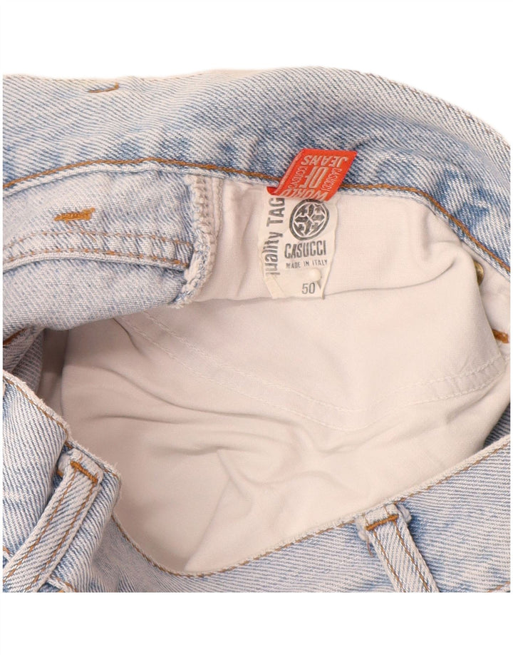 CASUCCI Kvinder Højtaljede tilspidsede Jeans IT 50 XL W28 L29 Blå Bomuld