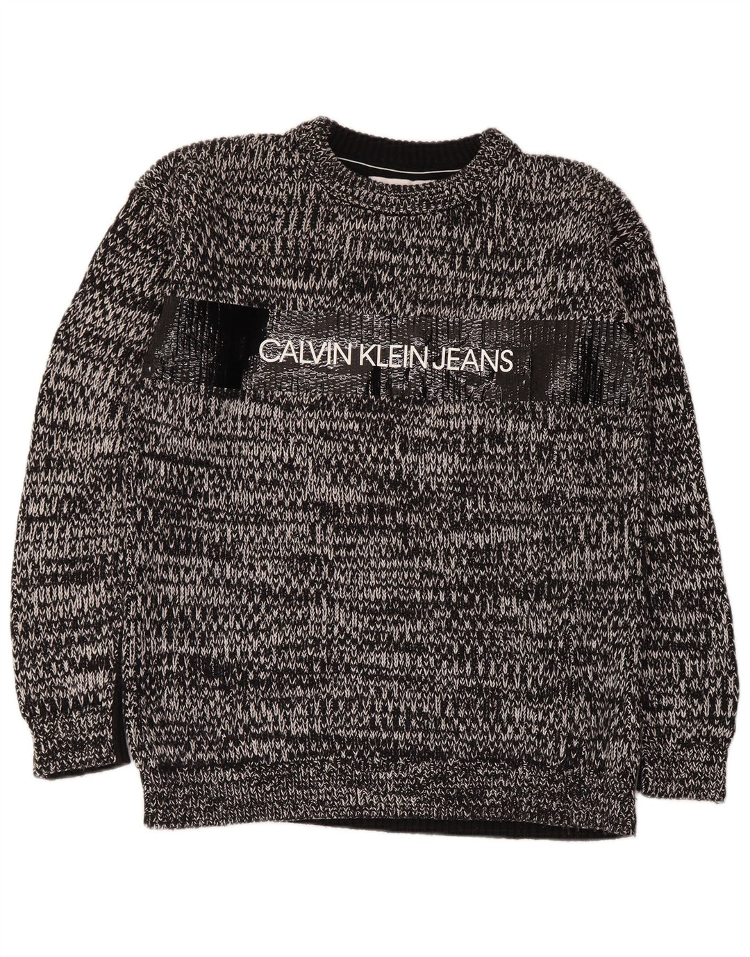 Calvin Klein Jeans Herre Crew Neck Jumper Sweater Medium Grey Flecked