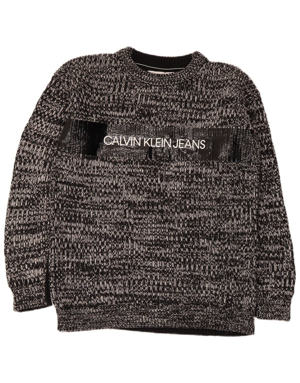 Calvin Klein Jeans Herre Crew Neck Jumper Sweater Medium Grey Flecked