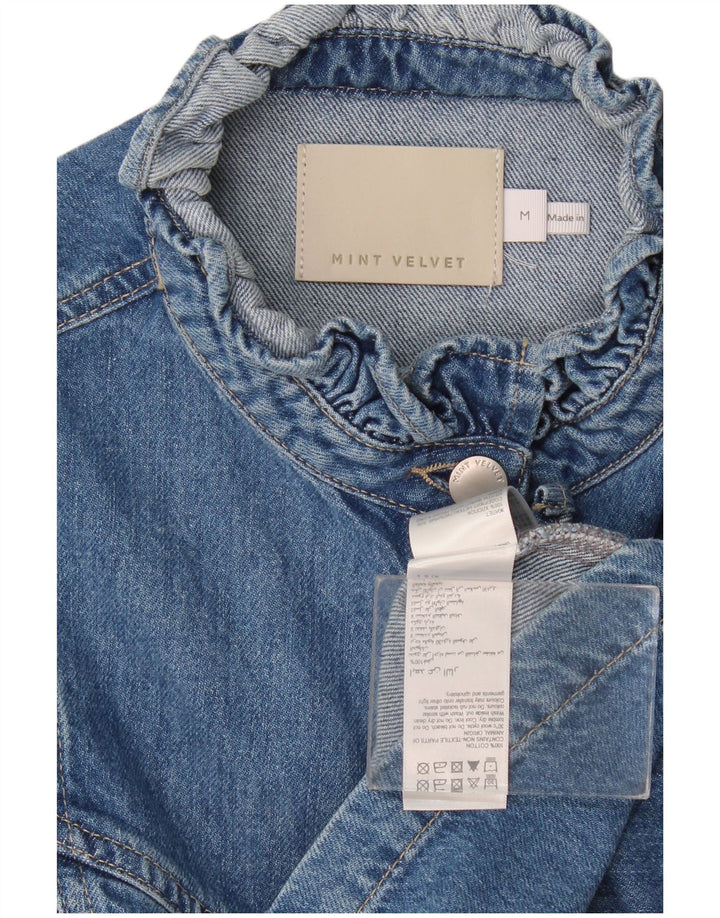 MINT VELVET Dame Denim Gilet UK 14 Medium Blue Bomuld