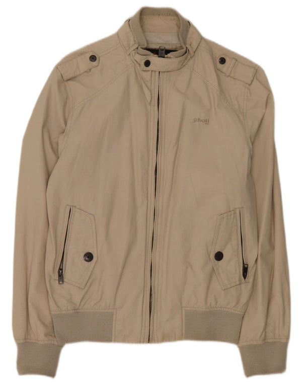 Schott Herre Military Bomber Jacket UK 38 Medium Beige Bomuld