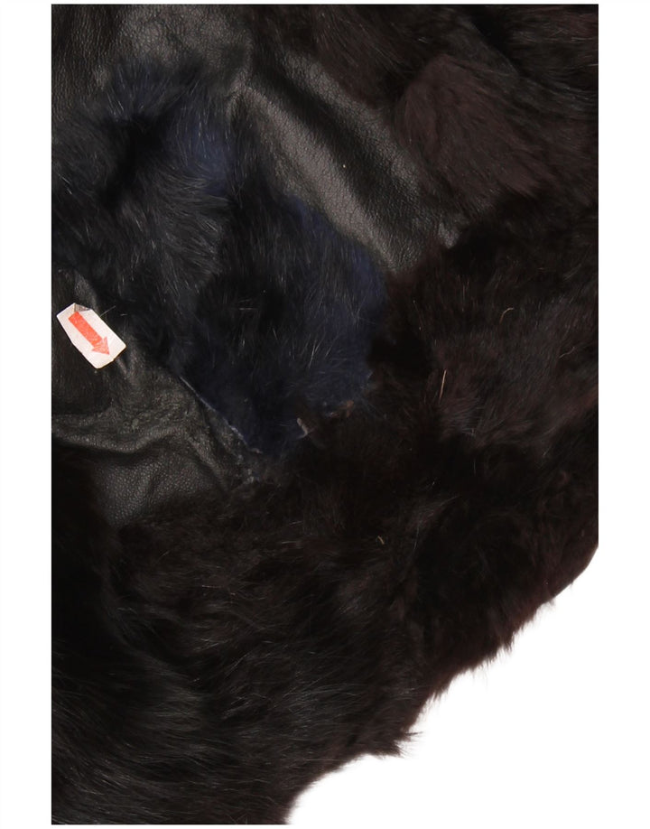 Vintage damepels læderjakke UK 14 Medium Sort