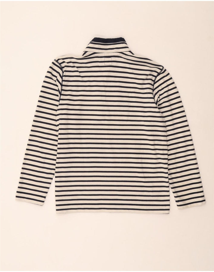 JOULES Womens Zip Neck Sweatshirt Jumper Medium Navy Blue Striped Nautical