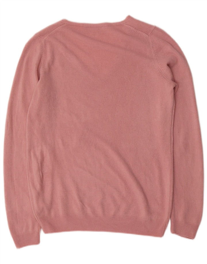 Marks & Spencer Dame V-hals sweater UK 10 Small Pink Acryl