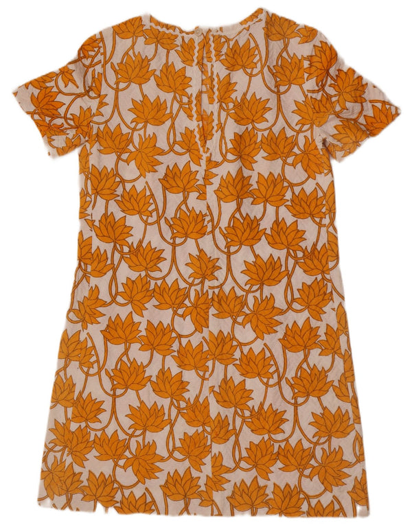 Vintage Dame Shift Dress UK 12 Medium White Floral