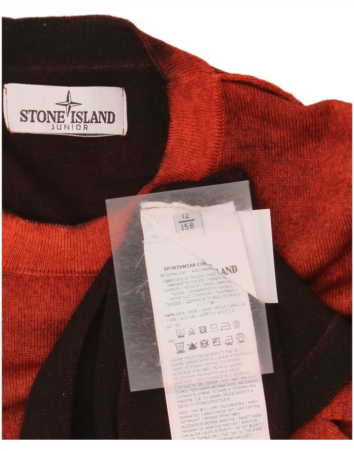 STONE ISLAND drenge sweater med rund hals 11-12 år rød uld