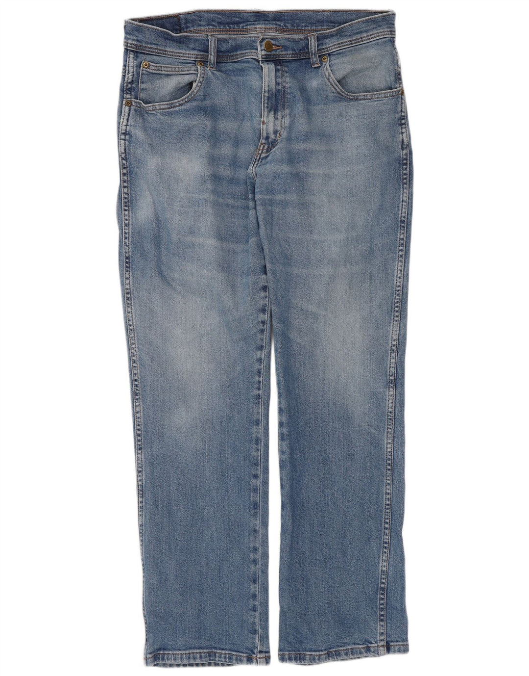 WRANGLER Herre Regular Fit Straight Jeans W34 L30 Blå Bomuld