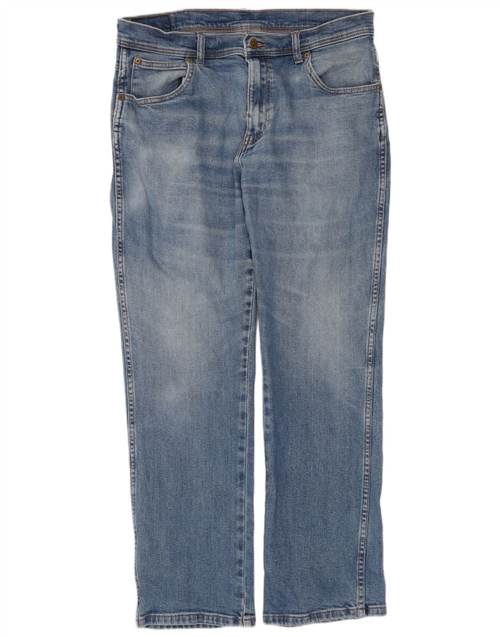 WRANGLER Herre Regular Fit Straight Jeans W34 L30 Blå Bomuld
