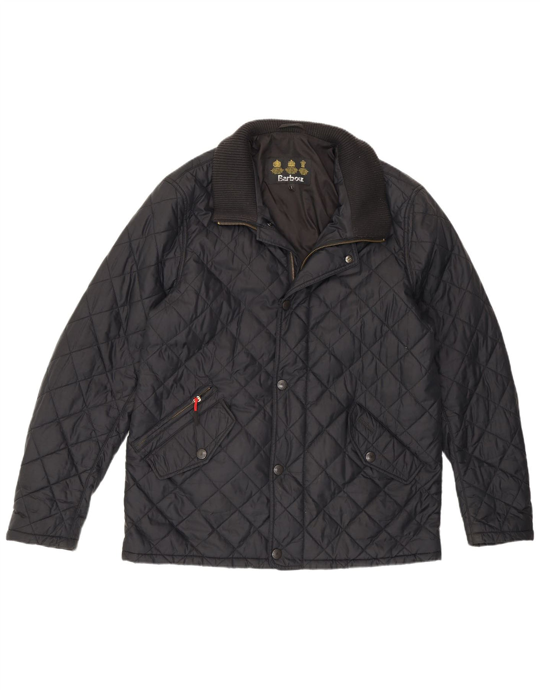 Barbour Herre quiltet jakke UK 40 Stor sort polyamid