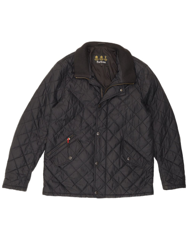 Barbour Herre quiltet jakke UK 40 Stor sort polyamid