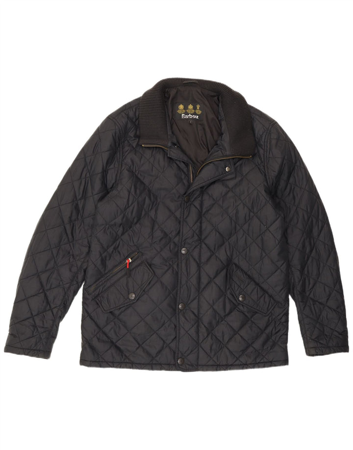 Barbour Herre quiltet jakke UK 40 Stor sort polyamid