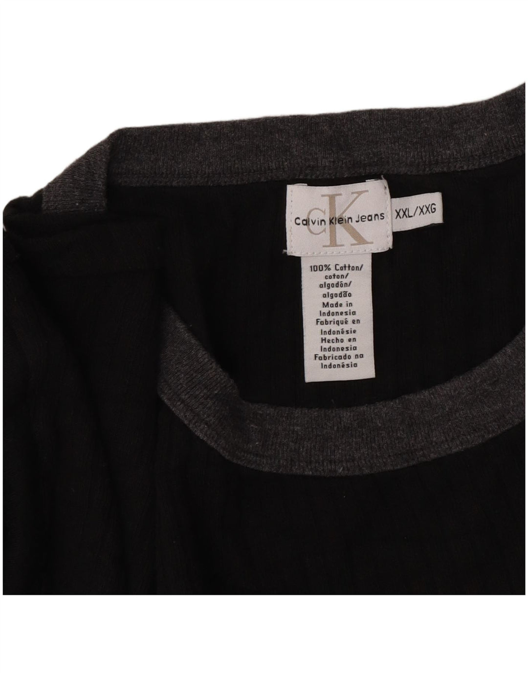 Calvin Klein Jeans Herre Top Langærmet 2XL Sort Bomuld
