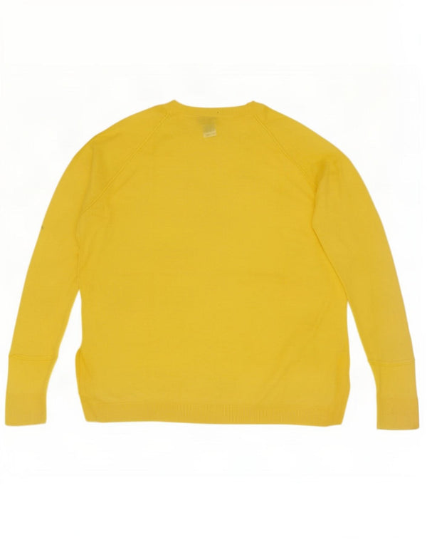 Topshop Dame Oversized Crew Neck sweater UK 8 Small Yellow Viscose