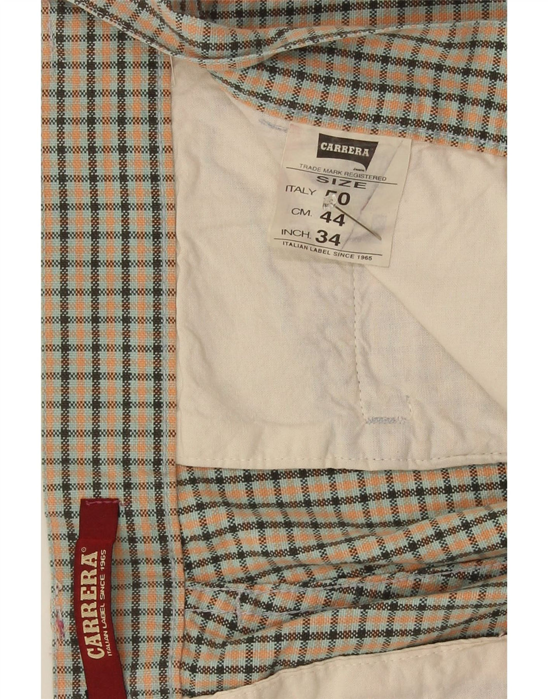 Carrera Chino Shorts til mænd IT 50 Large W34 Flerfarvet ternet bomuld