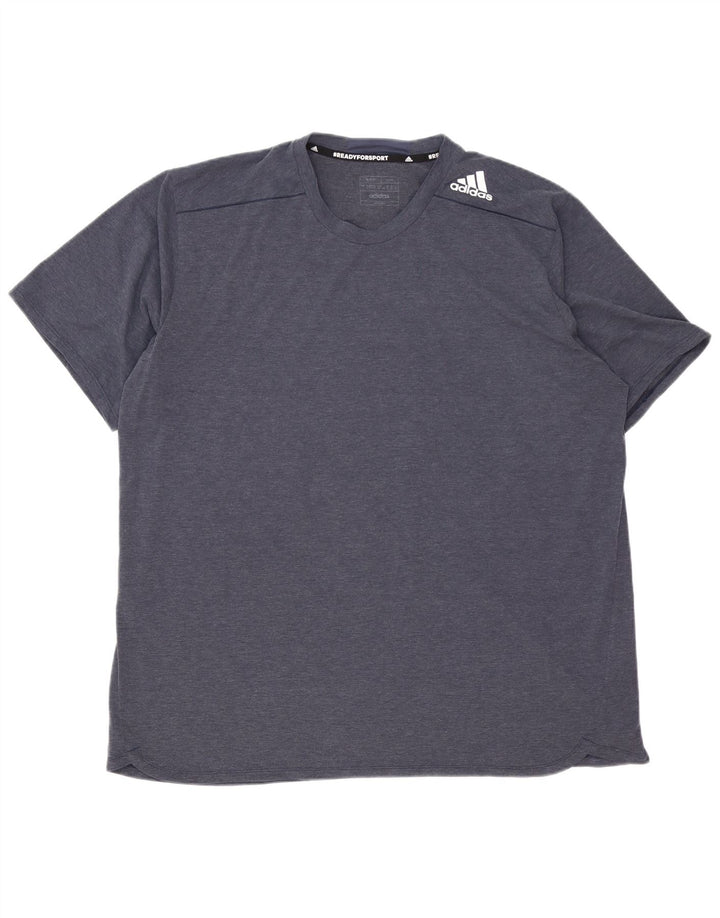 Adidas T-shirt top til mænd 2XL marineblå polyester