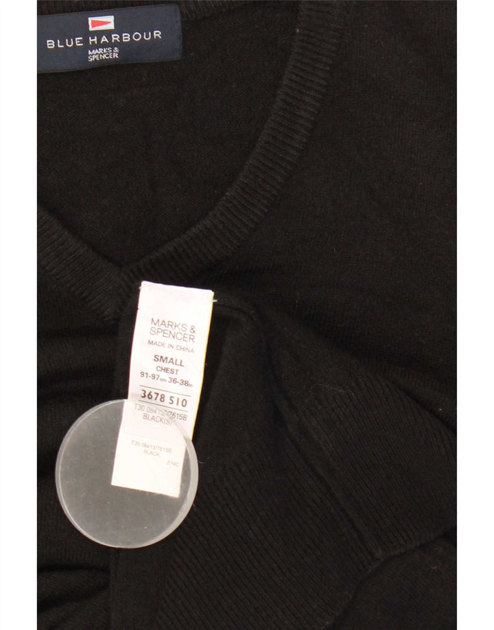 Marks & Spencer Herre Blue Harbor V-hals sweater lille sort akryl