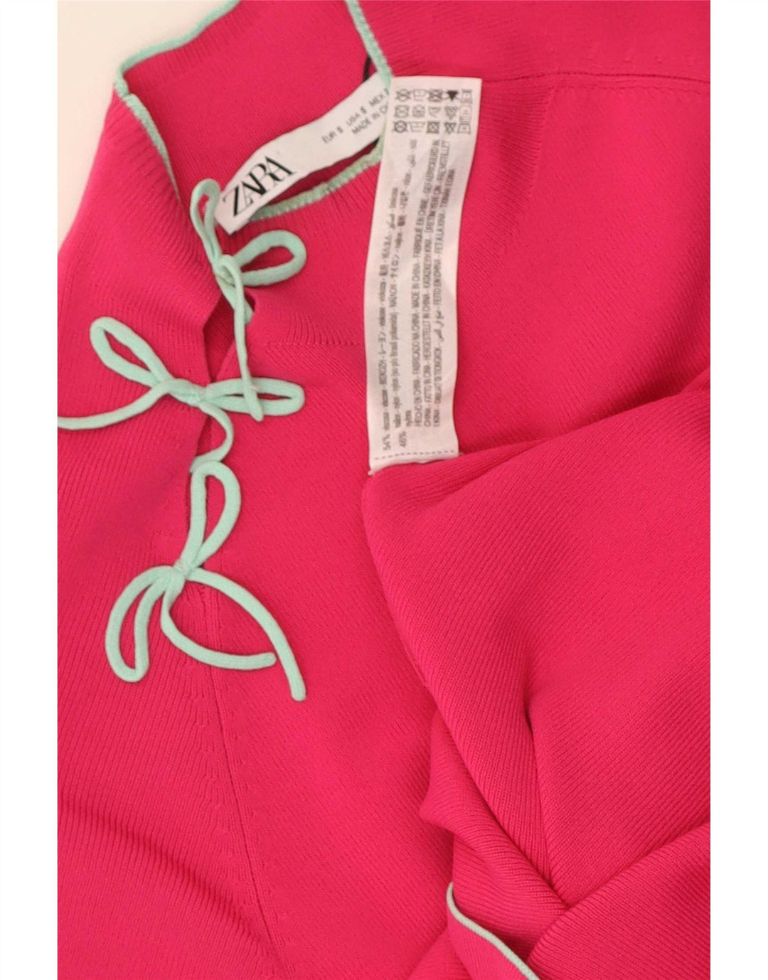 Zara Womens Bodycon Dress UK 10 Small Pink Viscose