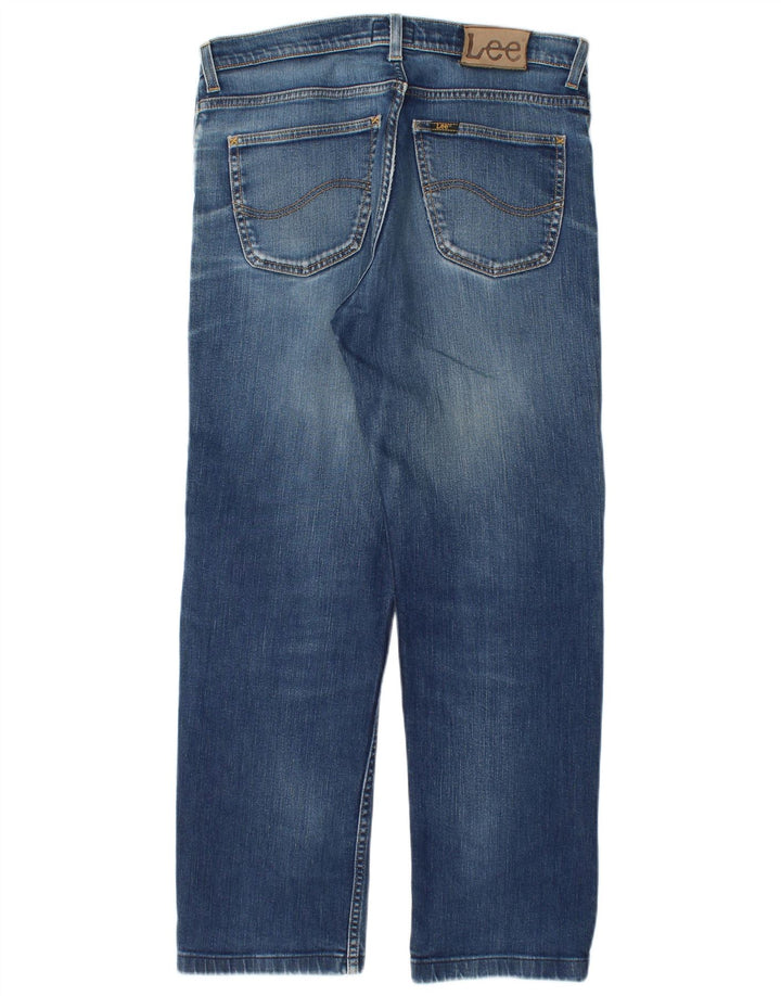 Lee Mens Brooklyn Straight Jeans W33 L29 Blå Bomuld