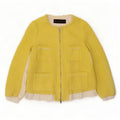 Zara Dame Blazer Jacket UK 14 Medium Gul Colourblock