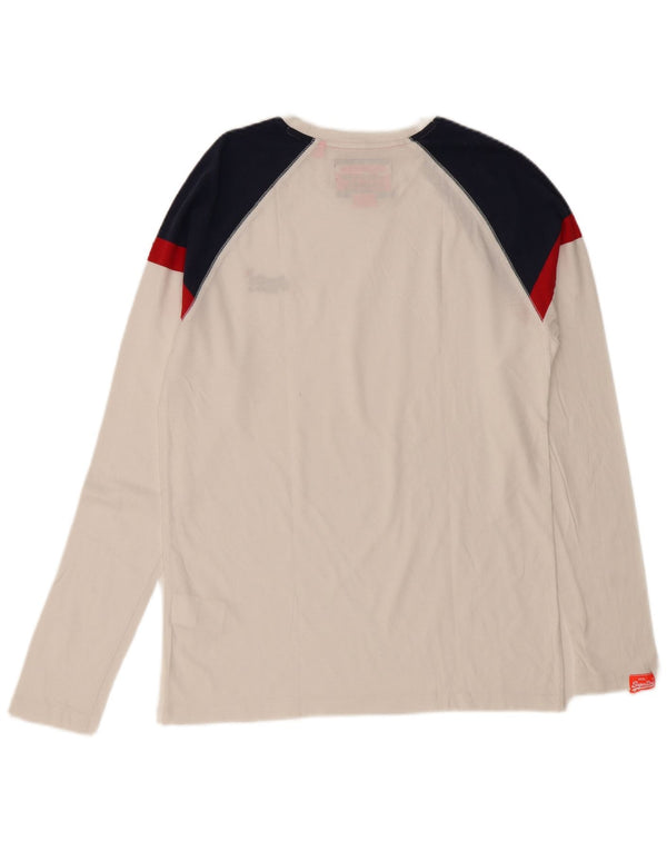 Superdry Herre Top Langærmet Stor hvid Colourblock Bomuld