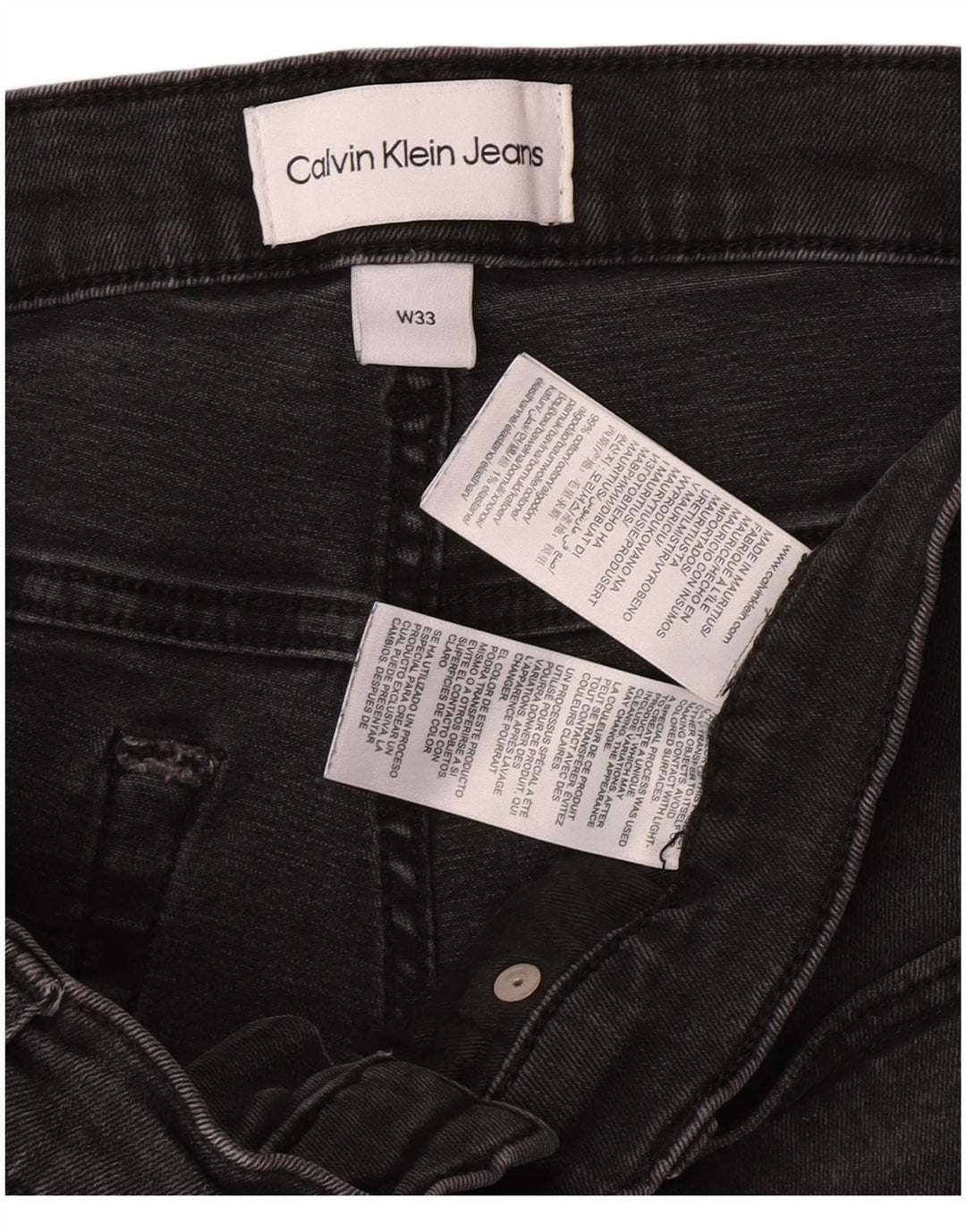 Calvin Klein Herre Slim Denim Shorts W33 Medium Grey Bomuld