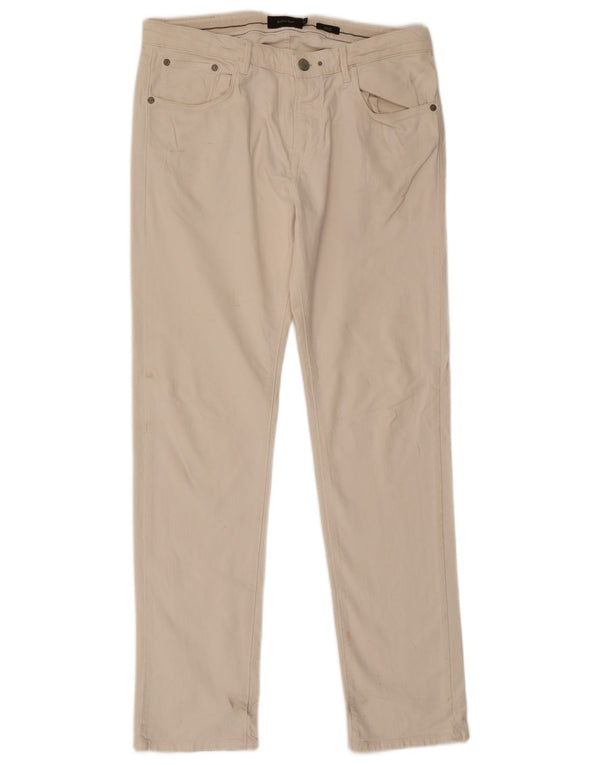 Massimo Dutti Dame Slim Jeans EU 42 Large W32 L31 Hvid Bomuld