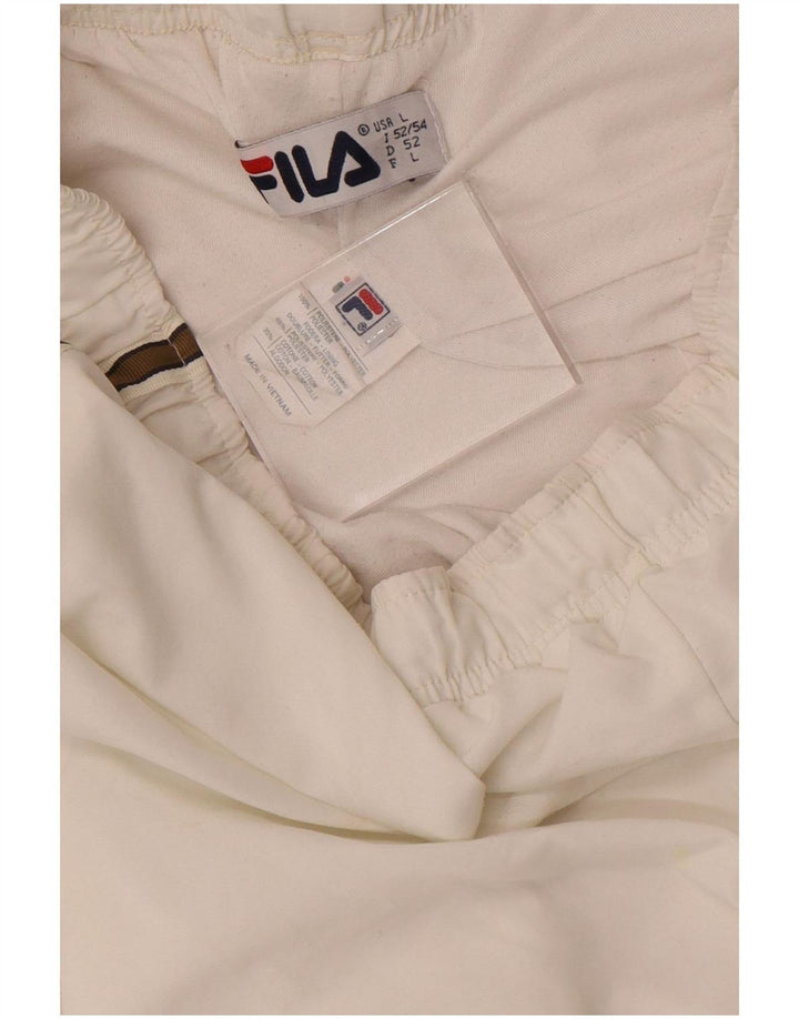 Fila Herre grafiske træningsdragt bukser store hvide stribede polyester