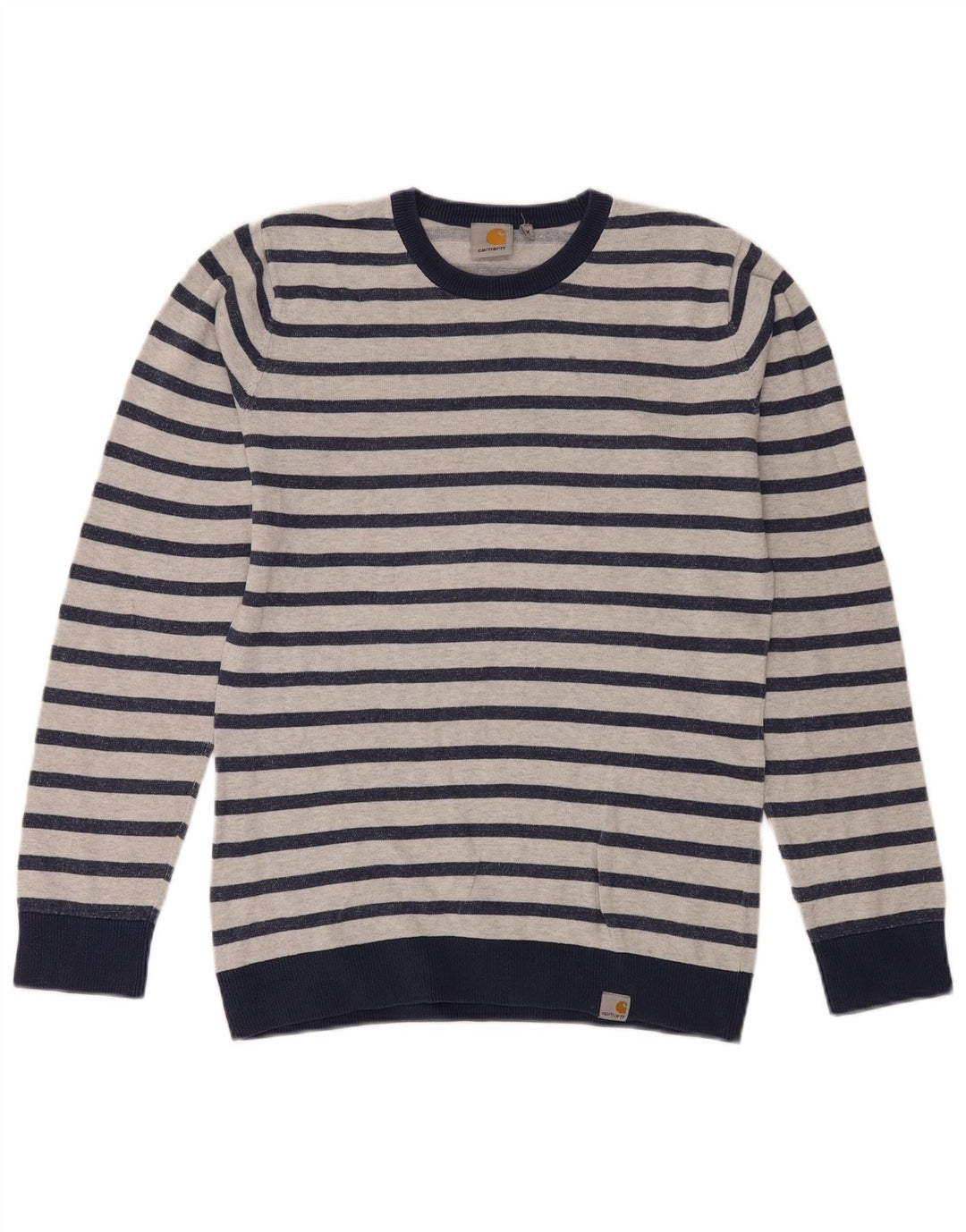 Carhartt Herre trøjetrøje med rund hals mellem marineblå stribet bomuld