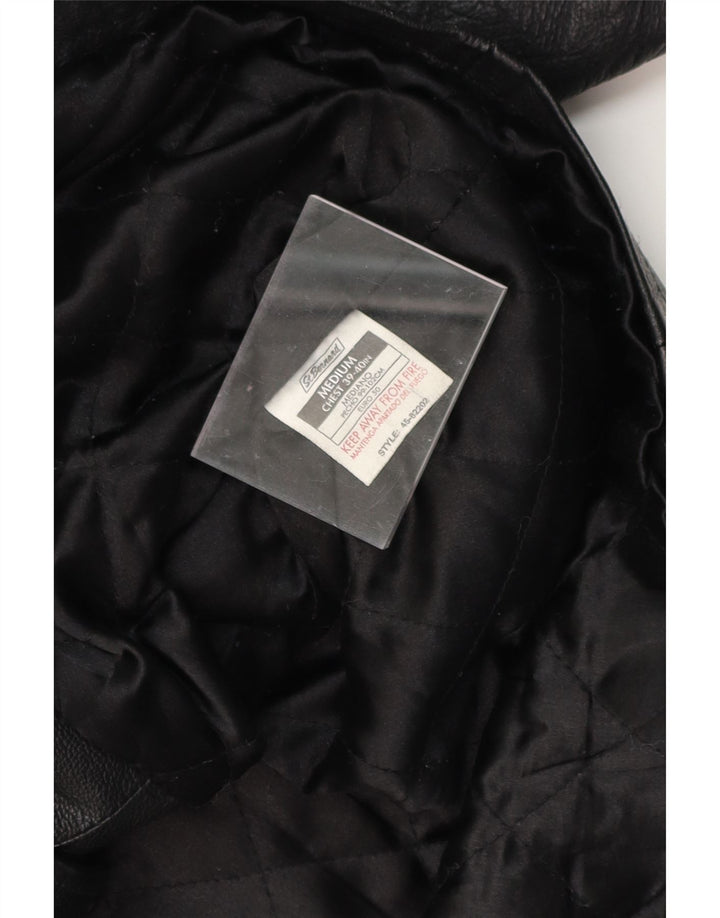 ST. BERNARD Mens Loose Fit Leather Jacket UK 38 Medium Black Leather Vintage St. Bernard and Second-Hand St. Bernard from Messina Hembry 