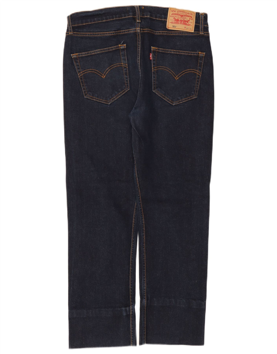 LEVI'S Herre 501 Straight Jeans W34 L27 Marineblå Bomuld