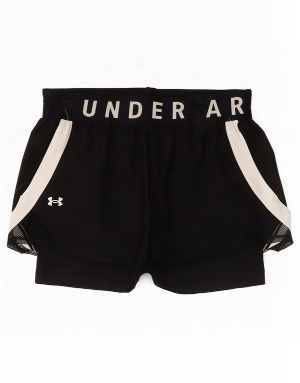 Under Armour Graphic Sports Shorts til kvinder UK 8 Small Black Colourblock