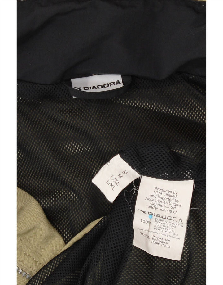 Diadora Regnjakke med hætte til mænd UK 38 Medium Khaki Polyamid