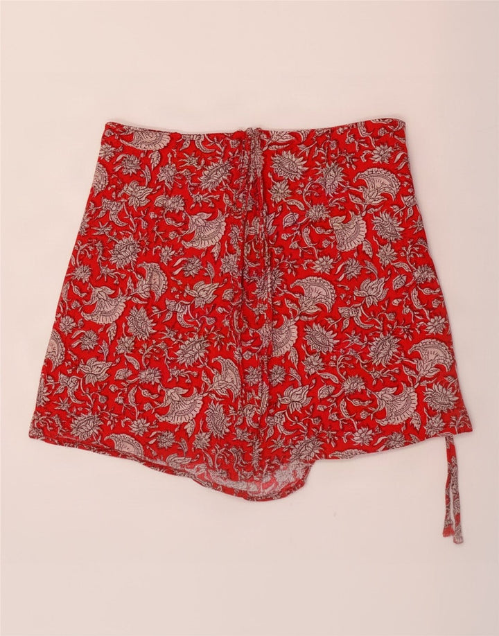 Zara Dame Skort XS W24 Rød Blomster