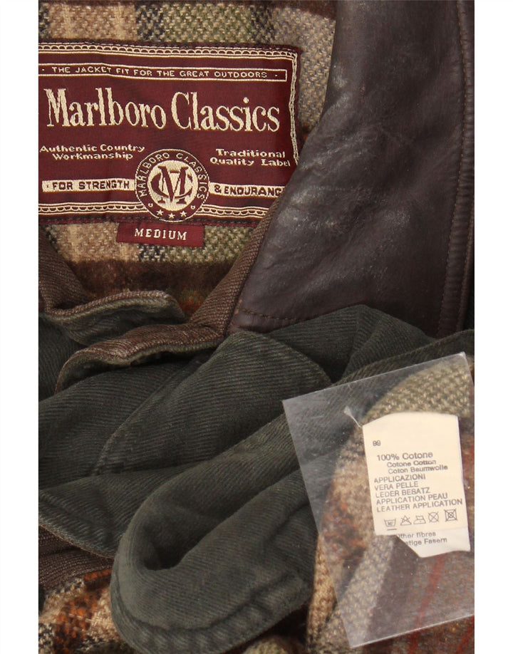 MARLBORO CLASSICS Herre Utility Jacket UK 38 Medium Khaki Colourblock