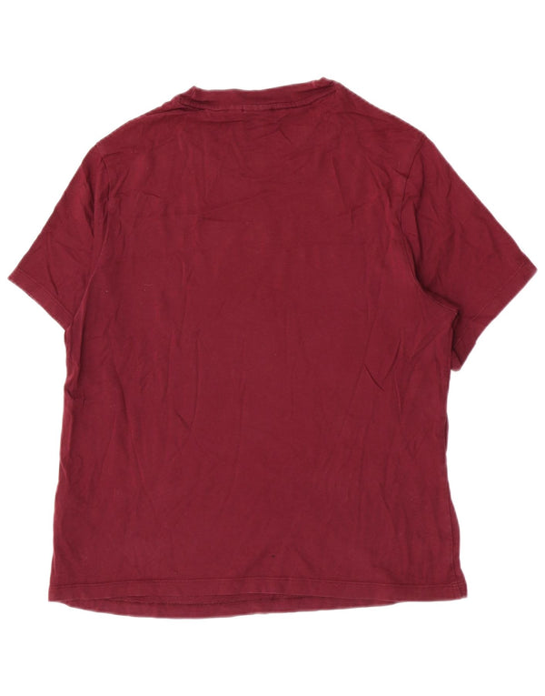 Adidas Dame T-Shirt Top UK 12 Medium Bourgogne Bomuld