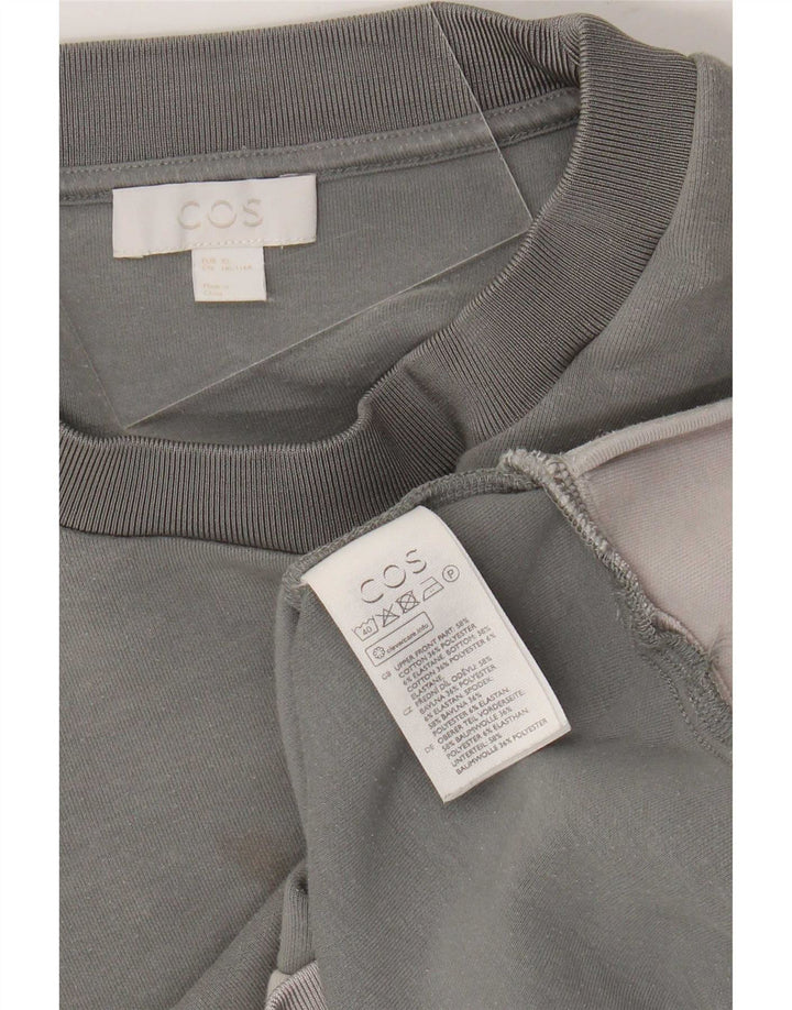 Cos Herre Sweatshirt Jumper XL Grå Colourblock Bomuld