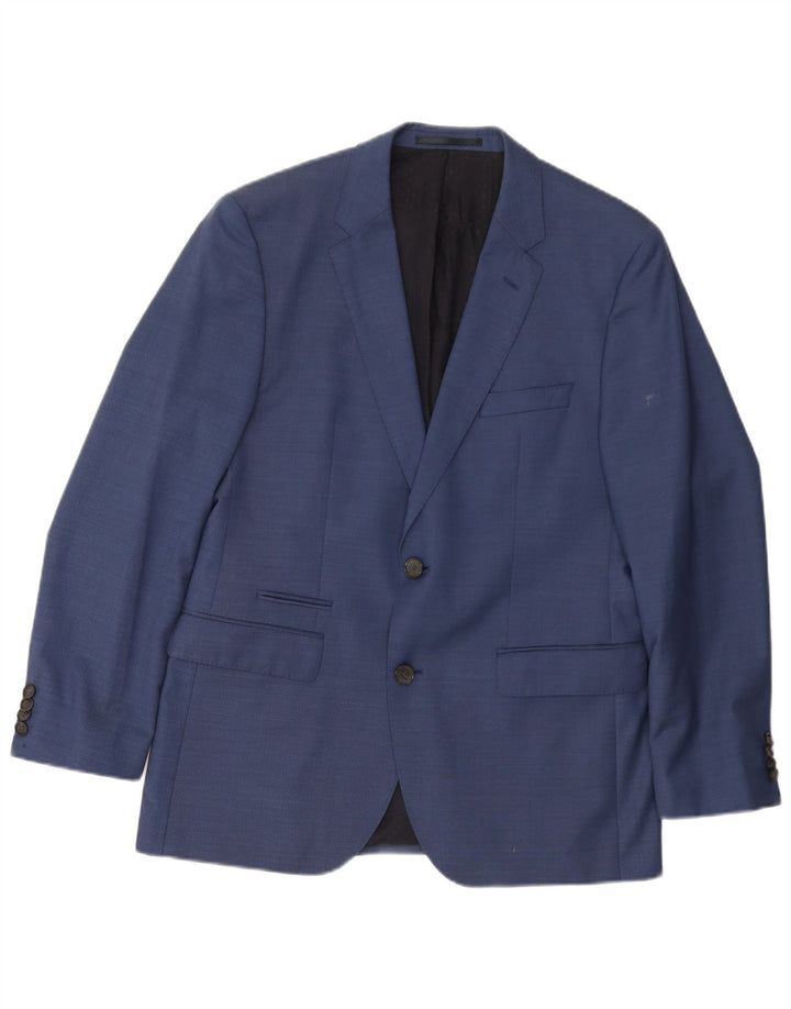 HUGO BOSS Herre 2-knaps blazerjakke EU 50 Large Blue Wool