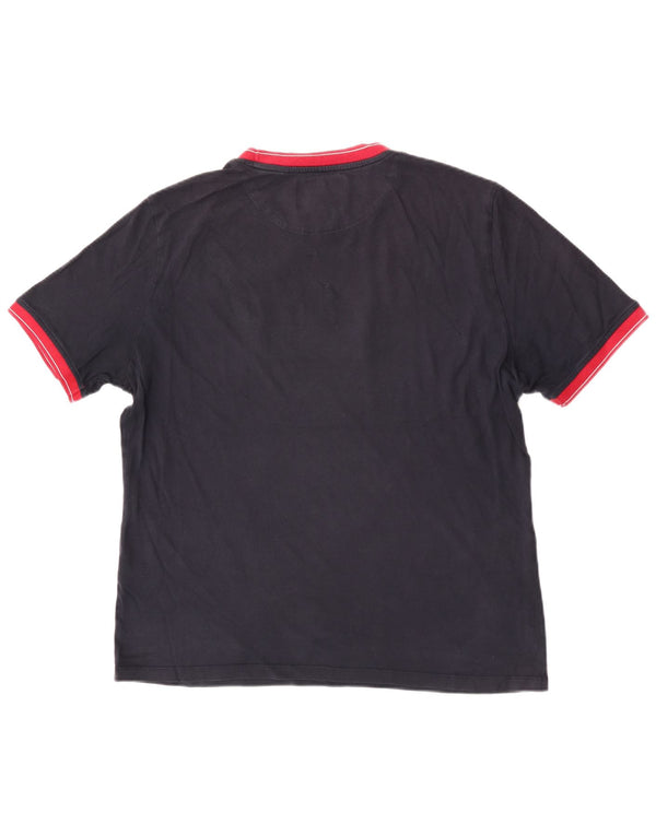 Lyle & Scott Mens Relaxed Fit Graphic T-Shirt Top Large Navy Blue Cotton