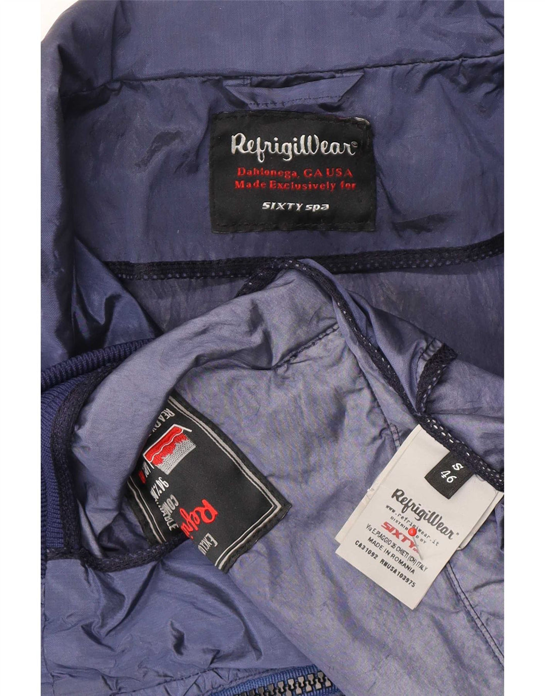 Refrigiwear Herre Bomber Jacket IT 46 Small Blue Colourblock Polyamid