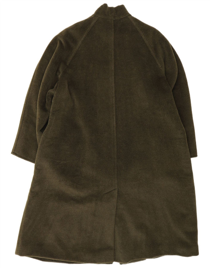 Max Mara Dame Overfrakke UK 12 Medium Khaki Virgin Wool